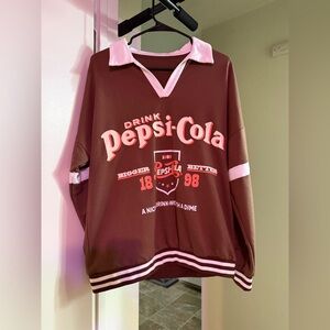 Pepsi-Cola Brown and White Sweatshirt
